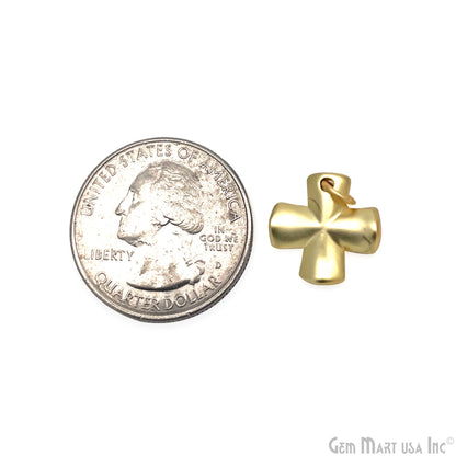 Plus Symbol Charm Matte Finish Single Bail Pendant Charm