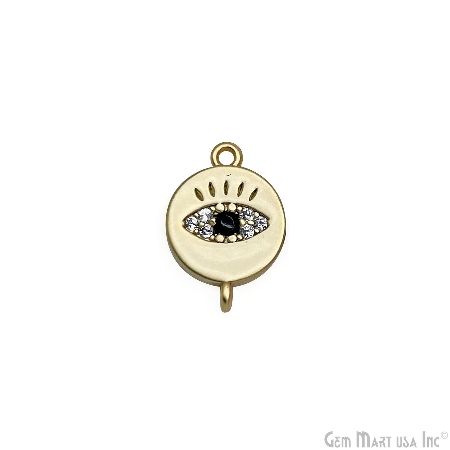 Evil Eye Charm Pendant 10mm Double Bail Evil Eye Bracelet Charm
