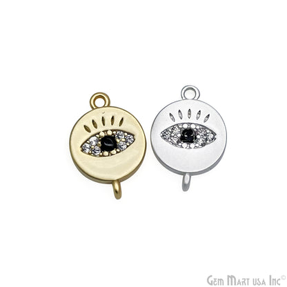 Evil Eye Charm Pendant 10mm Double Bail Evil Eye Bracelet Charm