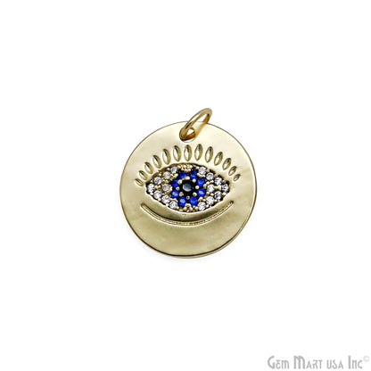 Evil Eye Charm Pendant 16mm Single Bail Evil Eye Bracelet Charm