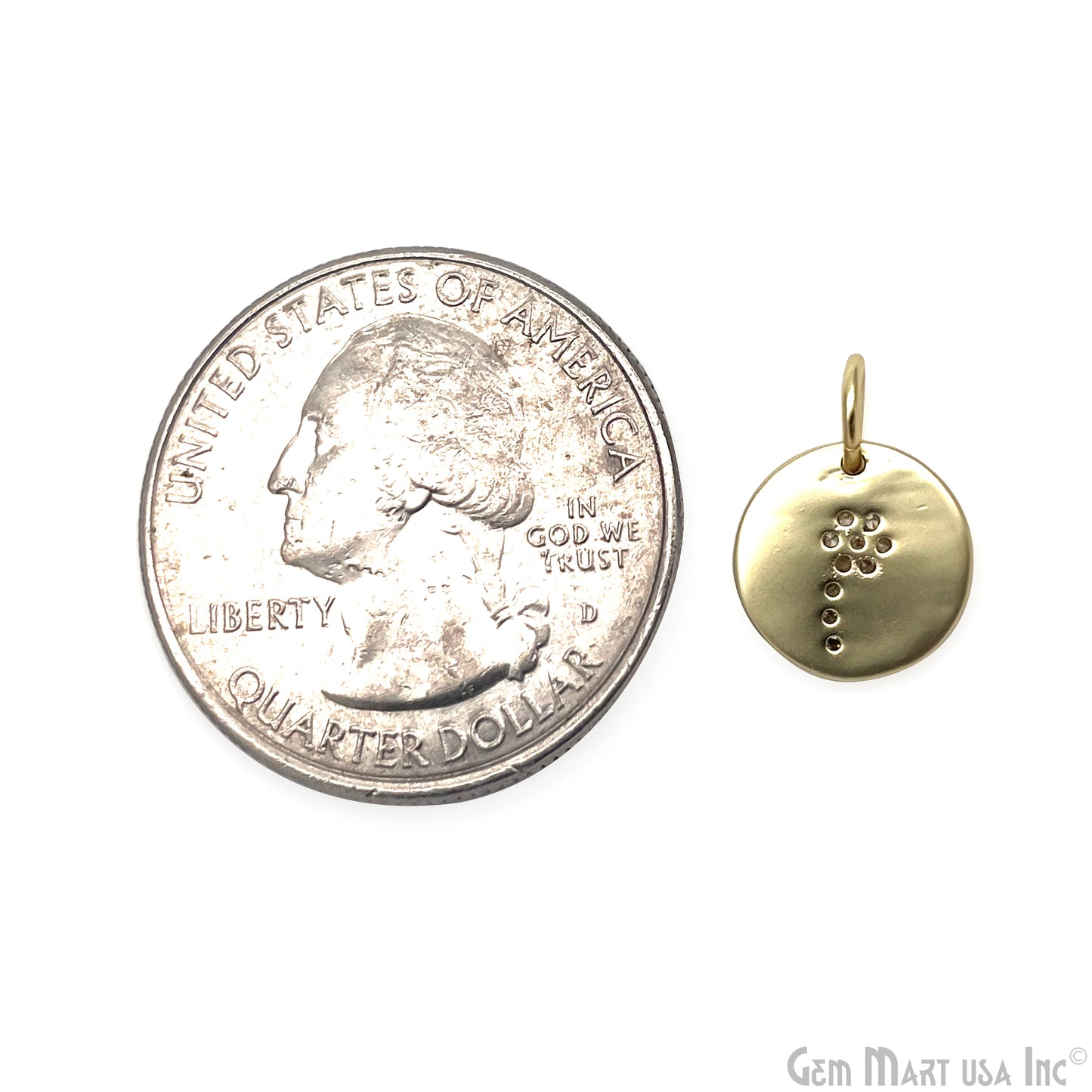CZ Coconut Tree Round Charm Pendant 10mm Single Bail Tree Bracelet Charm
