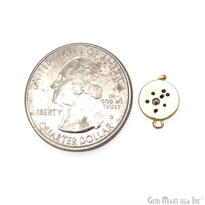 CZ Round Charm Pendant 13x9mm Double Bail Bracelet Charm