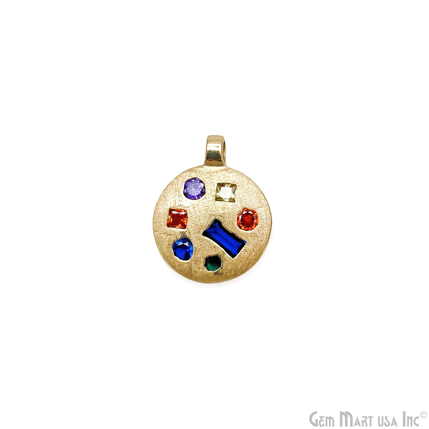 Stone Matte Finish Round Charm Pendant 16mm Pendant