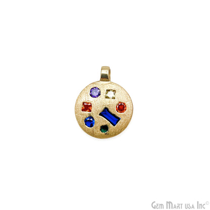 Stone Matte Finish Round Charm Pendant 16mm Pendant