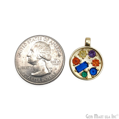 Stone Matte Finish Round Charm Pendant 16mm Pendant