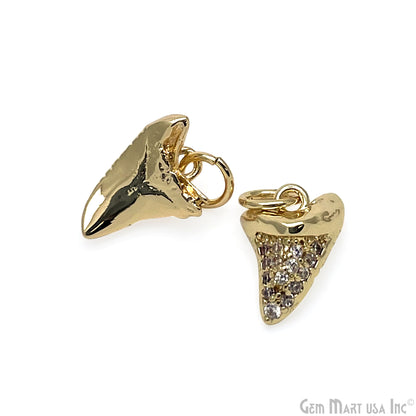 CZ Zircon Beads paved Small Shark Teeth Bracelets Charms Jewelry Findings