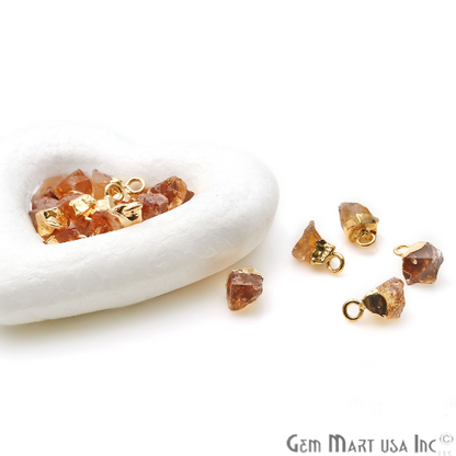 Rough Citrine Gemstone Gold Edged Bracelets Connector