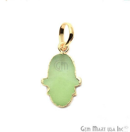 Gold Electroplated 20x15mm Hamsa Shape Gemstone Pendant (50014) - GemMartUSA