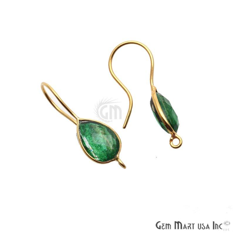 Pear Shape 31x9mm Gemstone Connector Hook Earrings