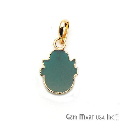 Gold Electroplated 20x15mm Hamsa Shape Gemstone Pendant (50014) - GemMartUSA