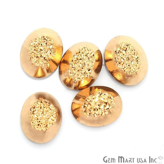 Window Druzy Cabochon 8x10mm Oval Shape Cave Druzy (Pick Your Color) - GemmartUSA