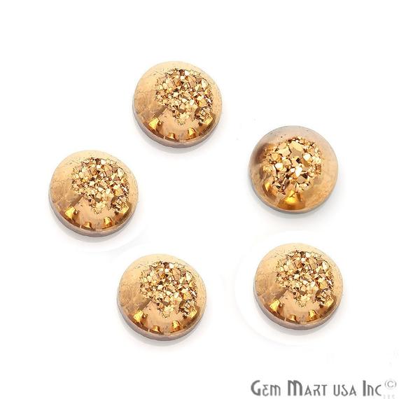 Window Druzy Cabochon 8mm Round Shape Cave Druzy (Pick Your Color) - GemmartUSA