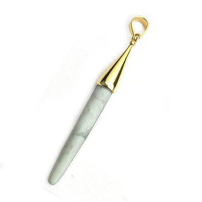 Gold Plated Cap Gemstone Spike Charm Pendant (50020) - GemMartUSA