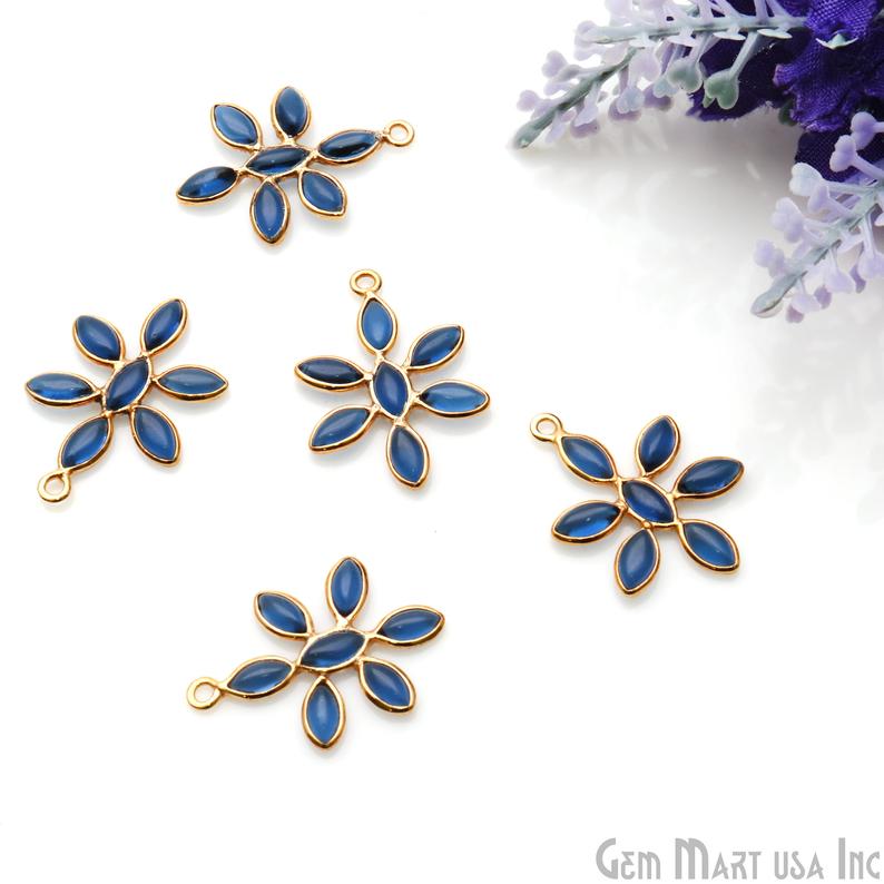 Handcrafted Iolite 23x17mm Gemstone Component Connector - GemMartUSA