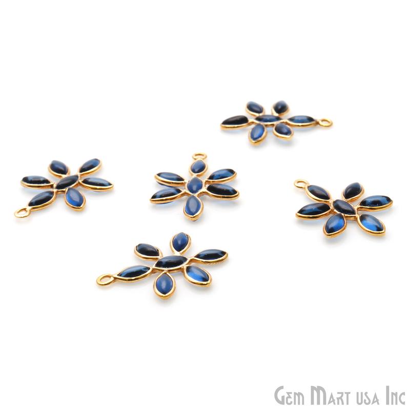Handcrafted Iolite 23x17mm Gemstone Component Connector - GemMartUSA