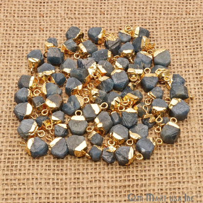 Iolite Gold Electroplated Single Bail Gemstone Connector