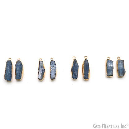 Kyanite Organic 24x10mm Gold Electroplated Finding Earing Connector