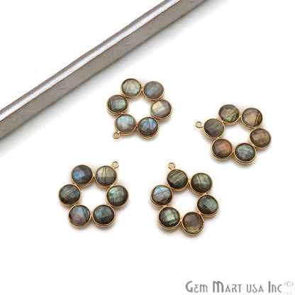 DIY Flower 14x17mm Gold Plated Single Bail Connector Component (1pc)