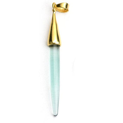 Gold Plated Cap Gemstone Spike Charm Pendant (50020) - GemMartUSA