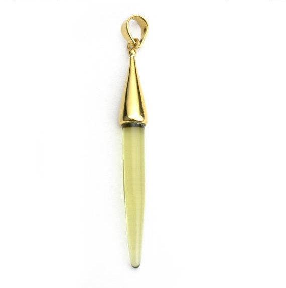 Gold Plated Cap Gemstone Spike Charm Pendant (50020) - GemMartUSA