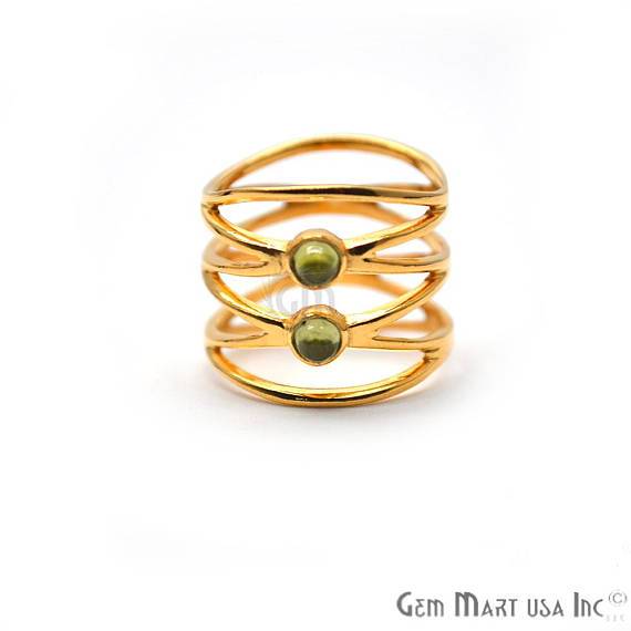 Double Gemstone Stackable Wedding Band Ring (12061) - GemMartUSA