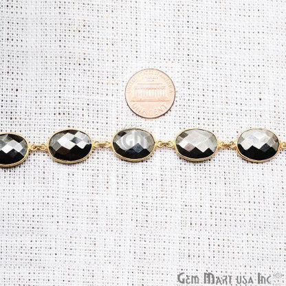 Pyrite 16x12mm Oval Gold Bezel Continuous Connector Chain (763987099695)