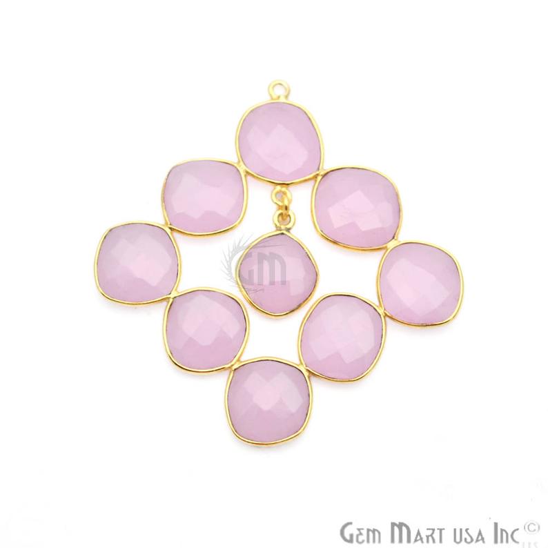 Gemstone 55x52mm Gold Plated Bezel Chandelier Finding Component (1pc) (Pick Stone) - GemmartUSA