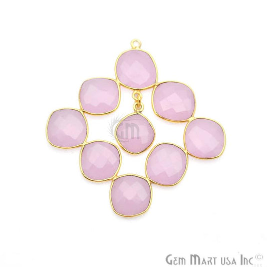 Gemstone 55x52mm Gold Plated Bezel Chandelier Finding Component (1pc) (Pick Stone) - GemmartUSA