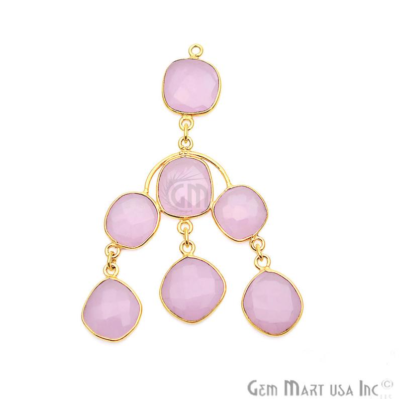 Gemstone 55x31mm Gold Plated Bezel Chandelier Finding Component (1pc) (Pick Stone) - GemmartUSA