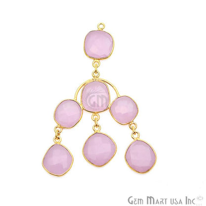 Gemstone 55x31mm Gold Plated Bezel Chandelier Finding Component (1pc) (Pick Stone) - GemmartUSA