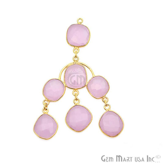 Gemstone 55x31mm Gold Plated Bezel Chandelier Finding Component (1pc) (Pick Stone) - GemmartUSA