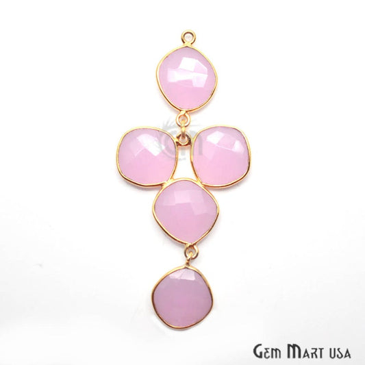Gemstone 60x29mm Gold Plated Bezel Chandelier Finding Component - GemmartUSA