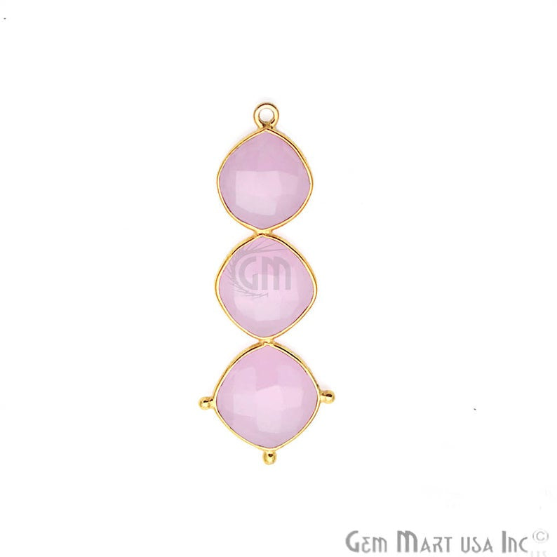 Gemstone 50x14mm Gold Plated Bezel Chandelier Finding Component (1pc) (Pick Stone) - GemmartUSA