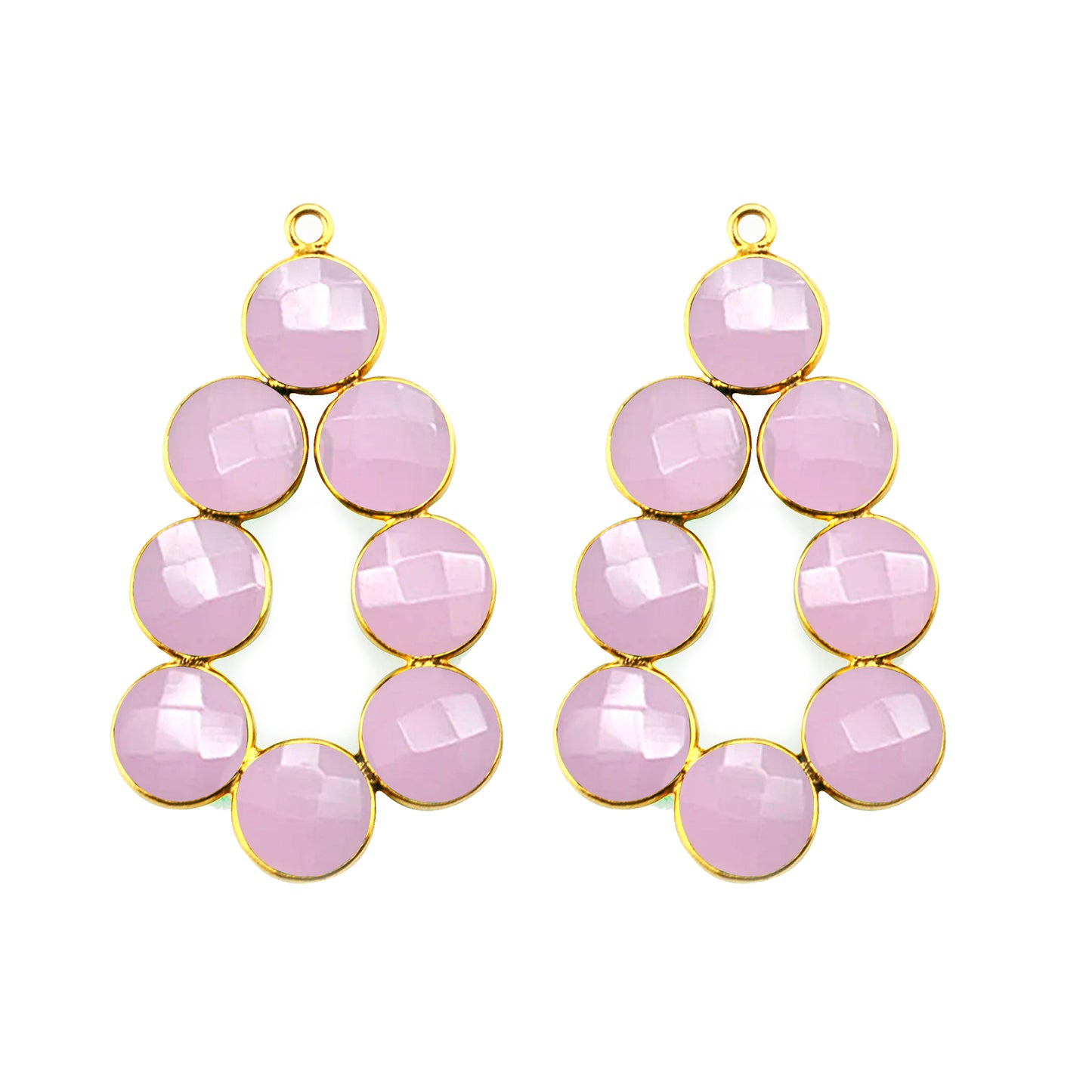 DIY 41x25mm Gold Plated Gemstone Bezel Component 1PC