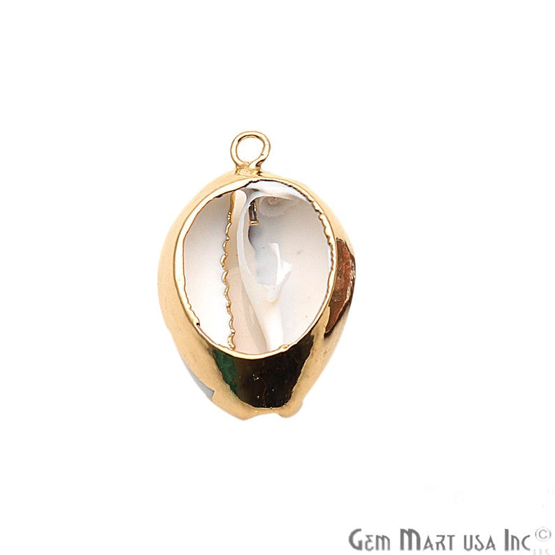 Conch Seashell Gold Electroplated Beach Charm Connector - GemMartUSA