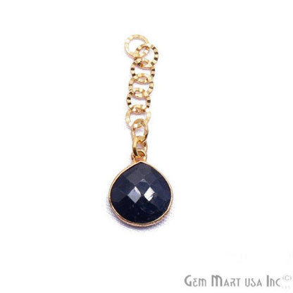 Heart Shape 12mm Gold Plated Gemstone Dangle Connector - 1pc