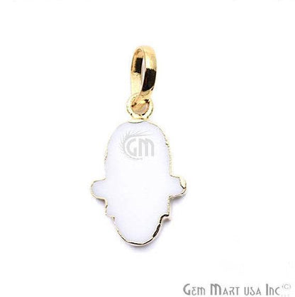 Gold Electroplated 20x15mm Hamsa Shape Gemstone Pendant (50014) - GemMartUSA