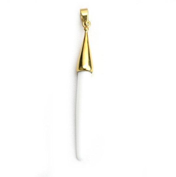 Gold Plated Cap Gemstone Spike Charm Pendant (50020) - GemMartUSA