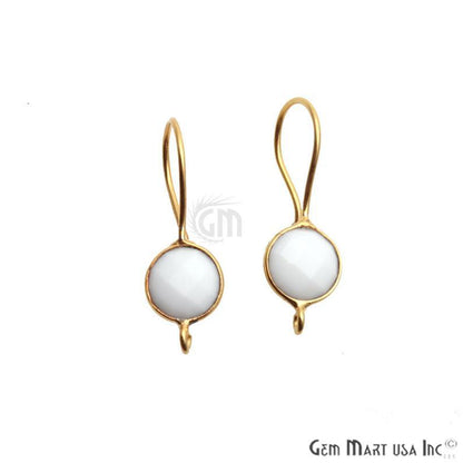 DIY Gemstone 26x9mm Gold Plated Round Hook Earring