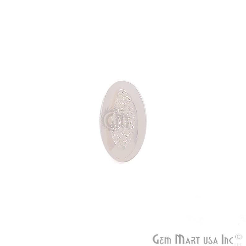 White Druzy Cabochon 10x20mm Oval Shape Loose Druzy - GemmartUSA
