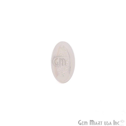 White Druzy Cabochon 10x20mm Oval Shape Loose Druzy - GemmartUSA