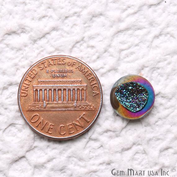 Window Druzy Cabochon 10mm Round Shape Cave Druzy (Pick Your Color) - GemMartUSA