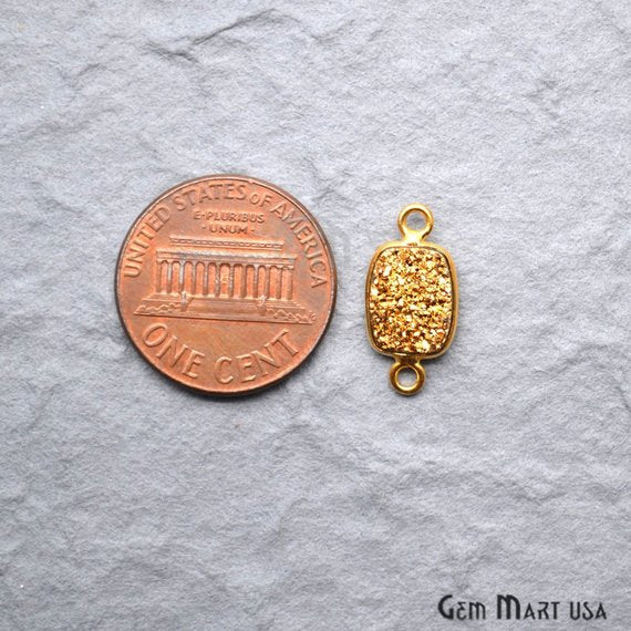 Titanium Druzy 7x9mm Octagon Bezel Connector (Pick Color, Bail, Plating) - GemMartUSA