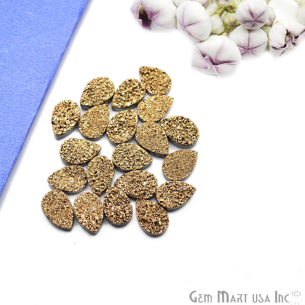Plain Druzy 8x12mm Pear Shape Loose Cabochon (Pick Your Color) - GemMartUSA
