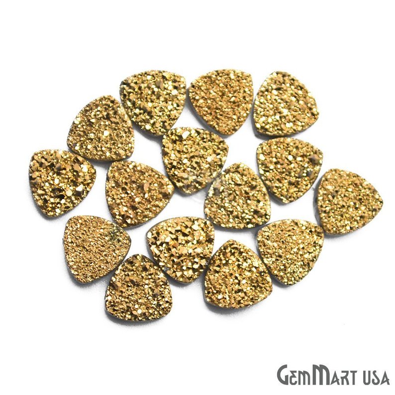 Titanium Druzy Cabochon 10mm Trillion Druzy (Pick Your Color) - GemMartUSA