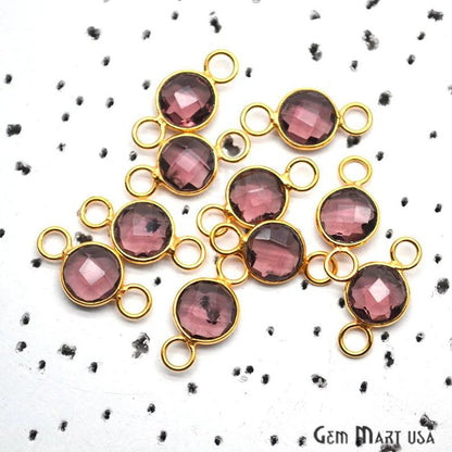 Round 8mm Silver Bezel Big Bail Connector (Pick Your Gemstone,Plating) - GemMartUSA