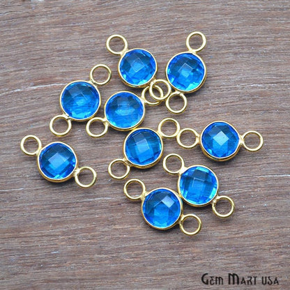Round 8mm Silver Bezel Big Bail Connector (Pick Your Gemstone,Plating) - GemMartUSA