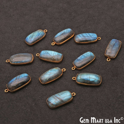 Flashy Labradorite Cabochon 20x10mm Octagon Connector - GemMartUSA
