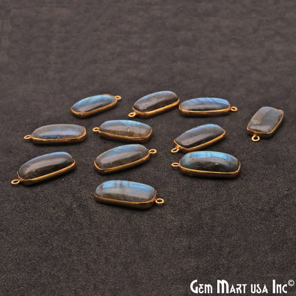 Flashy Labradorite Cabochon 20x10mm Octagon Connector - GemMartUSA