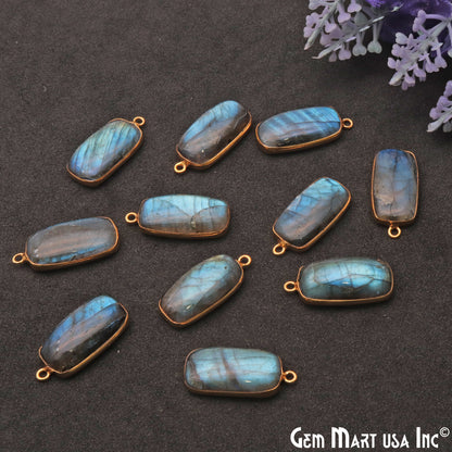 Flashy Labradorite Cabochon 20x10mm Octagon Connector - GemMartUSA